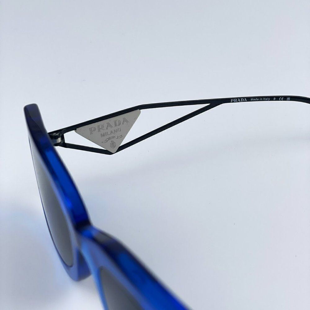 NEW Prada PR14YS 18M5S0 Crystal Electric Blue Grey Rectangle Women Sunglasses - Picture 11 of 11